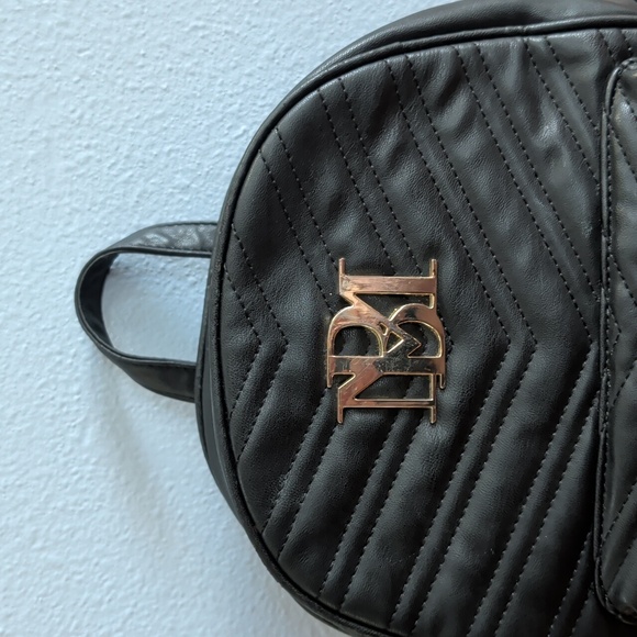 Badgley Mischka Black Quilted Backpack - Picture 2 of 16